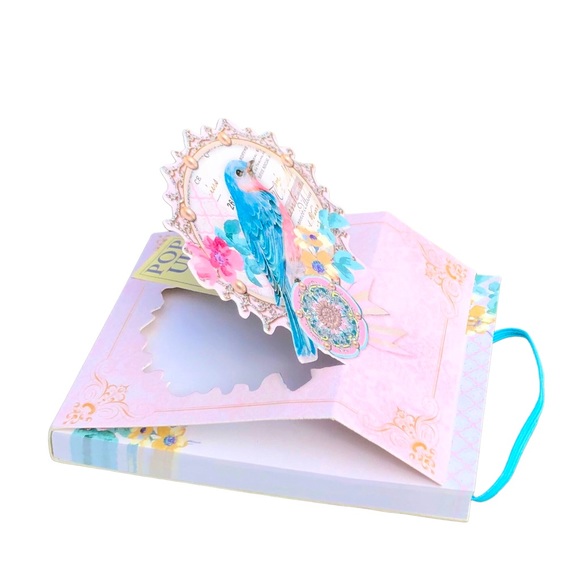 Punch Studio Bluebird Bungee Pop Up Mini Embellished Notepad (63081) - Picture 2 of 5